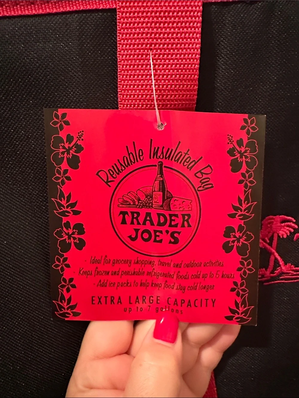 Trader Joe's Black & Red Insulated Grocery Tote